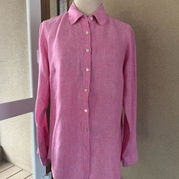 Talbots Pink Linen Top - Picture 1 of 6